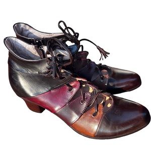 Spring Step Lace Up Brown Booties Womens 6.5 (euro size 37)